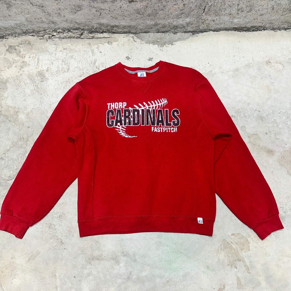 Russell Athletic Thorp Cardinals‎ Fastpitch Sweatshirt Crewneck Red Baseball M